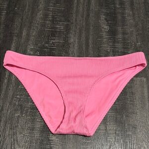 Pink Ribbed Bikini Bottom